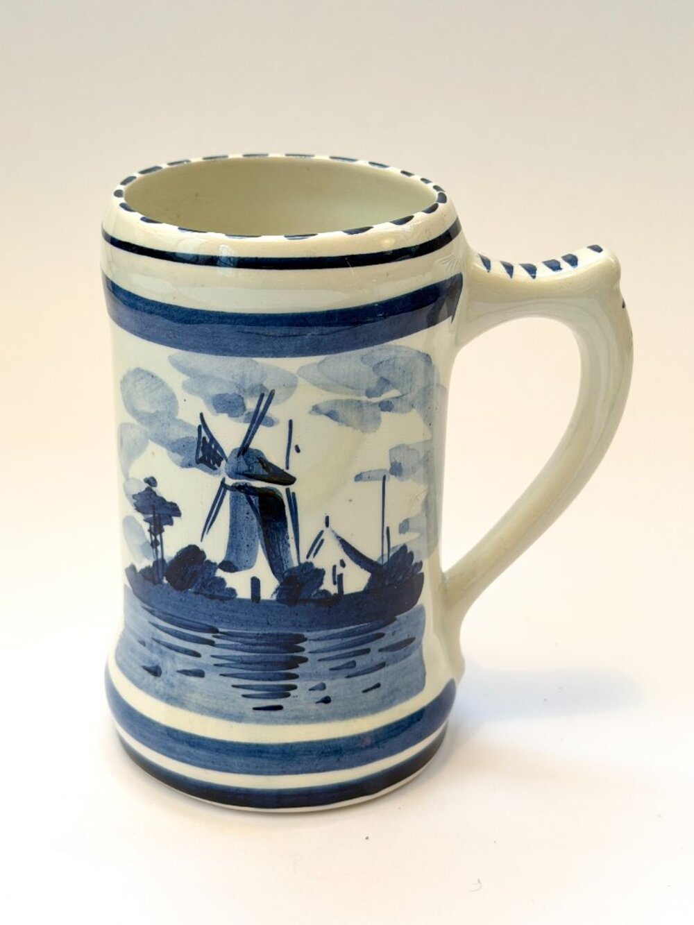 Vintage Delft Blue Hand Painted Holland Windmill Stein